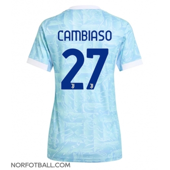 Billige Fotballdrakt Juventus Andrea Cambiaso #27 Replika Bortedrakt Dame 2025-26 Kortermet